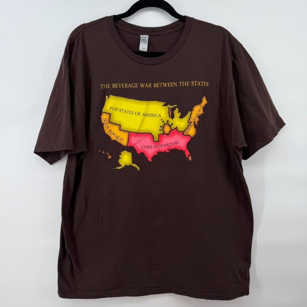 Funny Soda Pop Cola Map T Shirt XL Beverage War Graphic Shirtw00t